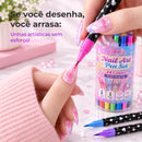 NailLiner - Caneta Esmalte de Ponta Dupla Que Pinta e Decora Suas Unhas Com Acabamento de Salão, Sem Borrar e Sem Sujeira
